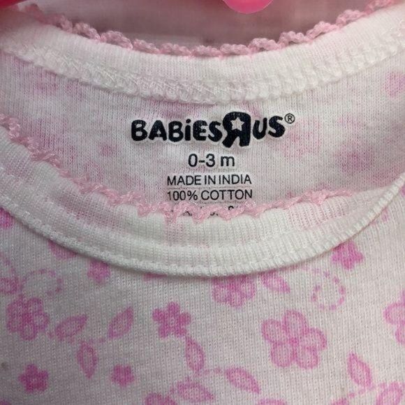 Babies R Us 0-3 Months Floral pink white bodysuit‎ - Picture 5 of 5